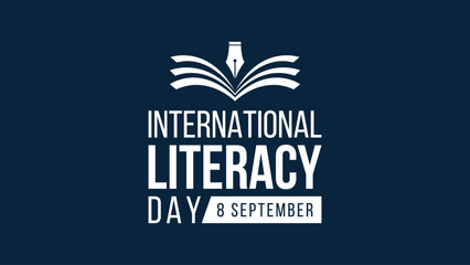 International Literacy Day. September 8. Template for banner, greeting card, poster background. Vector illustration