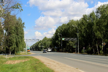 Highway on a hot sunny summer day.	