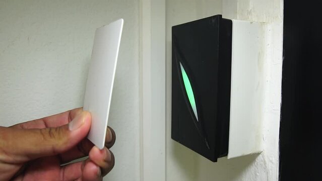 Open the door with a keycard scan