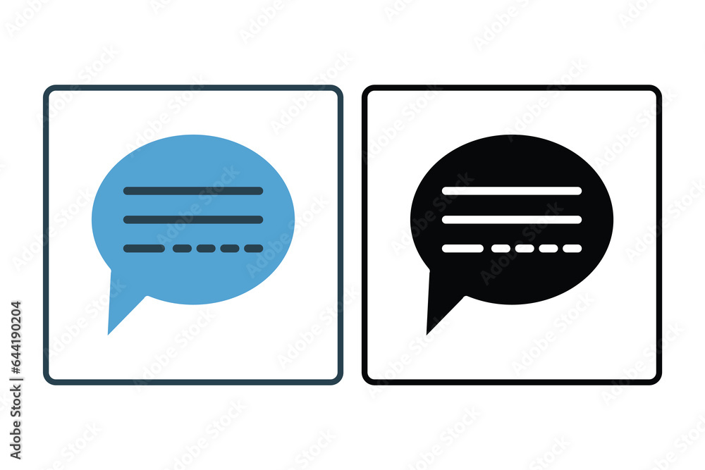 Poster Speech Bubble Icon. Icon related to Communication. Suitable for web site design, app, user interfaces. Solid icon style. Simple vector design editable