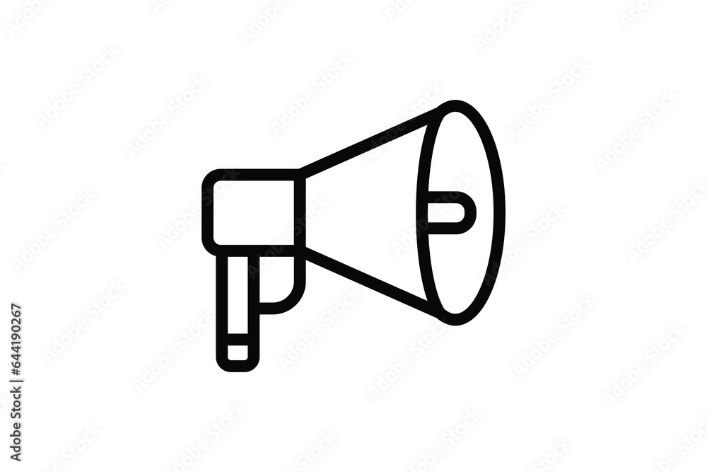 Poster megaphone icon. icon related to communication. suitable for web site design, app, user interfaces. l