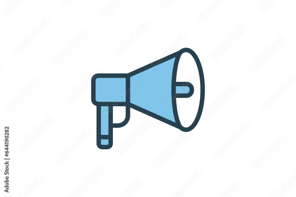 Poster megaphone icon. icon related to communication. suitable for web site design, app, user interfaces. f
