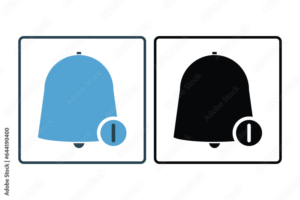 Poster notification bell icon. icon related to communication. suitable for web site design, app, user inter