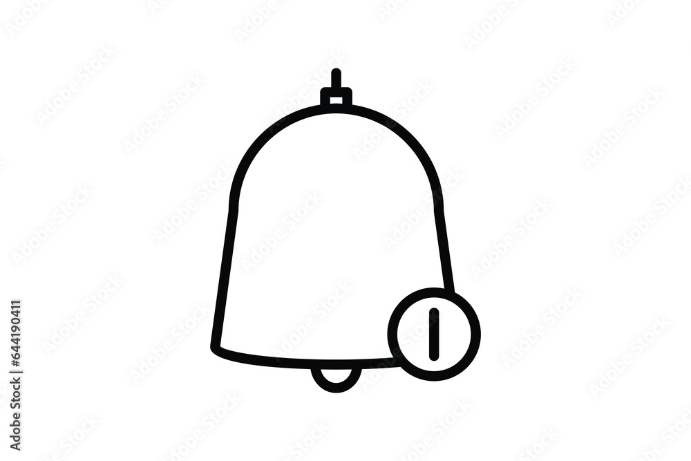 Aufkleber notification bell icon. icon related to communication. suitable for web site design, app, user inter