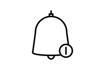 Notification Bell Icon. Icon related to Communication. Suitable for web site design, app, user interfaces. Line icon style. Simple vector design editable