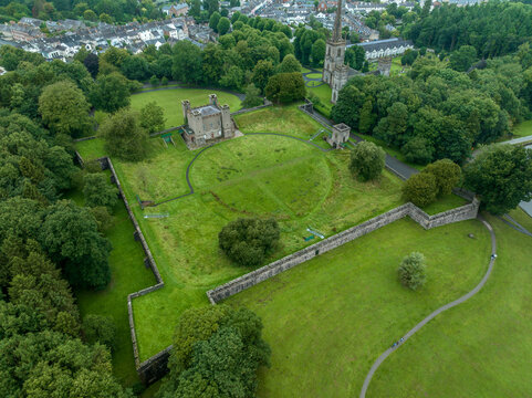 Aerial view of Hillsborough castle, four bastion artillery fort in Northern Ireland 