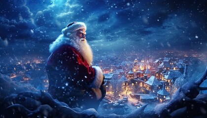 Santa's midnight Christmas journey, nocturnal mission