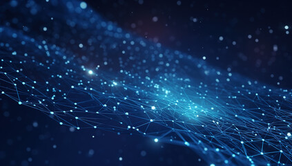 Big data sci-fi abstract background with particles