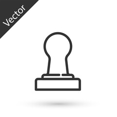 Grey line Coffee tamper icon isolated on white background. Vector