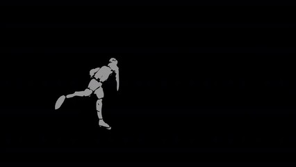 Hand drawn Javelin Throw man with transparent (alpha) background