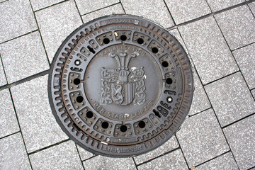 Manhole in Halle, Germany
