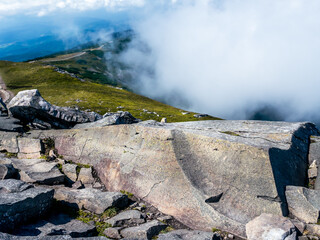 A view from Babia Mountain Peak to Beskid Zywiecki Mountains, Poland