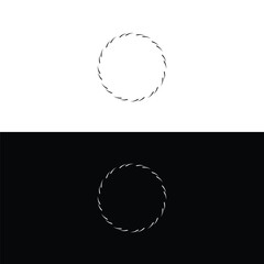 Black and white circle vector logo template design. . Circle icon illustration