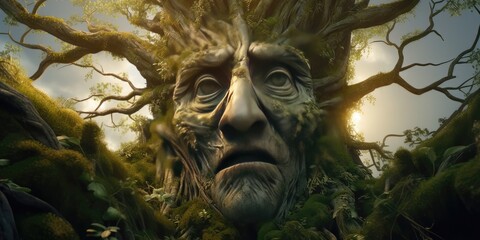 Obraz premium elder tree with a face