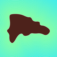 Dominicana map icon. Country shape on radiant striped gradient background. Dominicana vibrant poster. Powerful vector illustration.