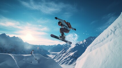 snowboarding jumping.