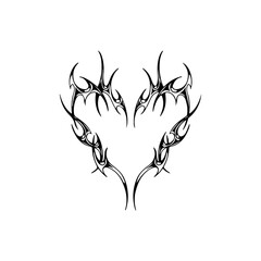 vector illustration of heart symbol tattoo concept