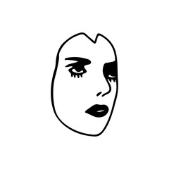 vector illustration of a female face