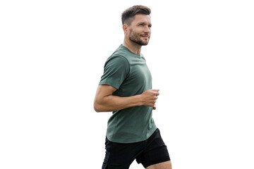 Runner healthy lifestyle, sportswear. A trainer performing fitness exercises.   Athletic man workout warm-up.