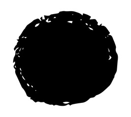 Circle hand painted with ink paint. Png clipart isolated on transparent background