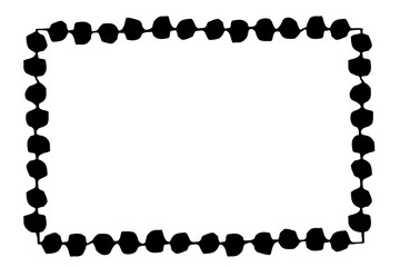 Frame banner hand painted with black ink brush. Png clipart isolated on transparent background