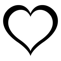 Heart icon vector with stroke metal shaped in black color
