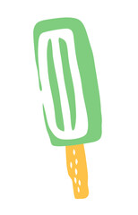 Ice lolly popsicle drawing hand painted with ink . Png clipart isolated on transparent background