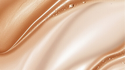 Golden beige cosmetic texture, liquid foundation, gold shimmer, bronzer, highlighter or concealer...