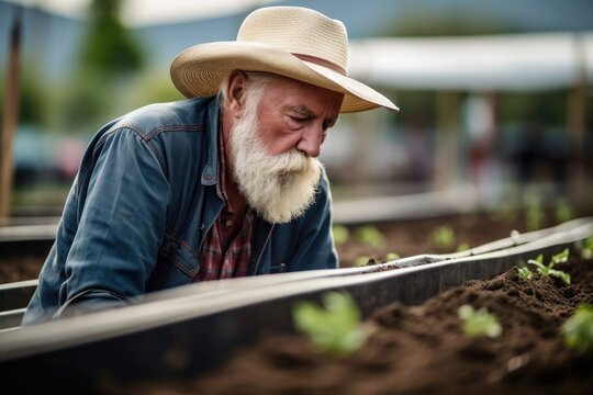 shot of a senior man looking thoughtful while planting cherry tomatoes in soil at a horticulture center