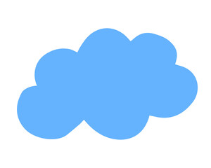Cloud hand painted with brush. Doodle cloud icon. Png clipart isolated on transparent background