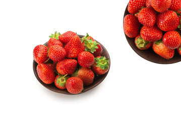 Strawberry. Fresh berries macro. Isolated on white.