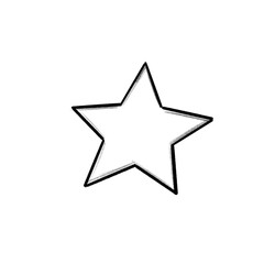 Obraz premium Merry Christmas - star christmas decorations - black pencil hand drawn illustration (transparent PNG)