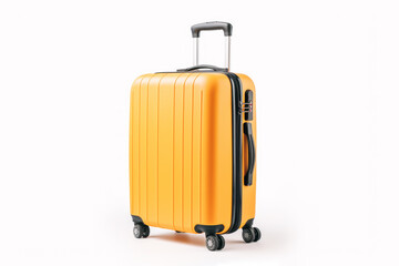 An isolated on white suitcase, standing ready to accompany travelers on their journeys, be it for a holiday or business trip.