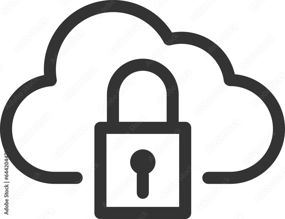 Poster technology icon vector cloud computing connection. big data global server. line design symbol.