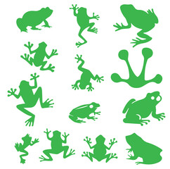 set of green frogs vector design, frog, vector, animal, illustration, green, symbol, nature, cartoon, icon, cute, lizard, sign, design, alphabet, art, letter, paint, amphibian, dragon, leaf, color