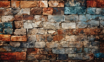 Vintage background of an old red brick wall.