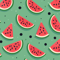 Vector flat illustration of watermelon patterns, 2d vector illustration, background with patterns.