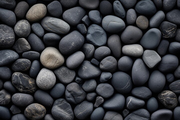 Background of round stones and pebbles
