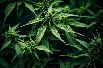 A healing plant rich in CBD, THC, and cannabinoids; synonymous with marijuana or hemp. Generative AI