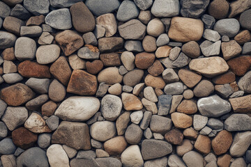 Naklejka premium Background of round stones and pebbles