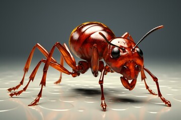 3D rendered fire ant for pest control concept. Generative AI - obrazy, fototapety, plakaty