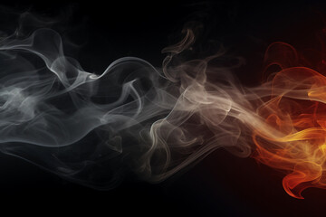 Fototapeta premium Gray smoke on a black background.