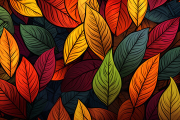 Background of colorful autumn leaves.