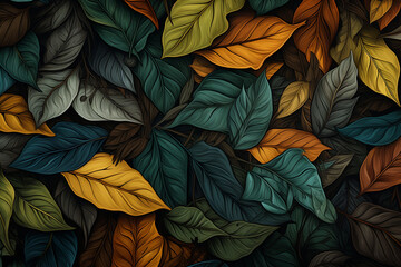 Background of colorful autumn leaves.
