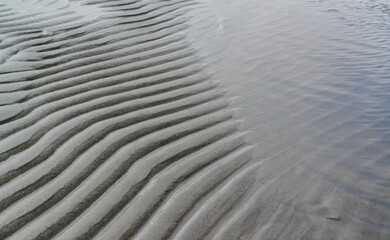 Wavy sand on the bank of the Kuyalnik estuary, south of Ukraine