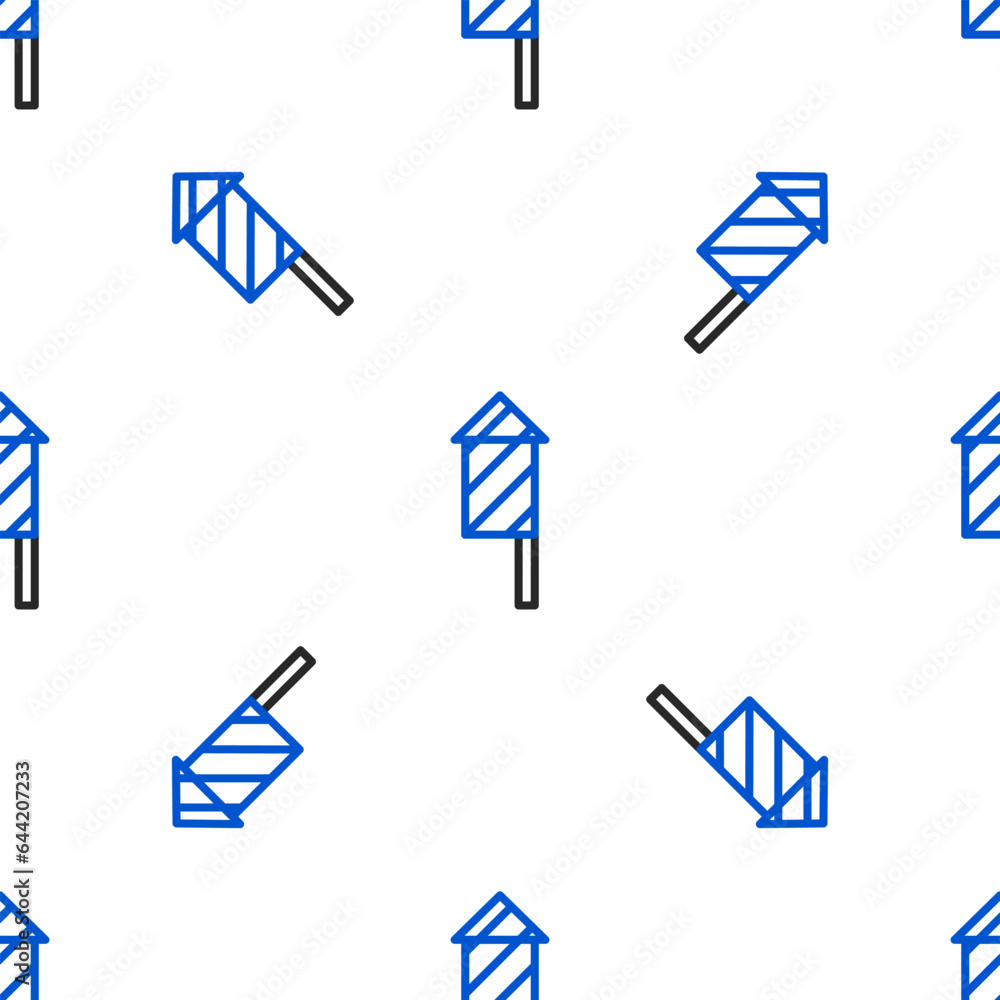 Poster line firework rocket icon isolated seamless pattern on white background. concept of fun party. explo