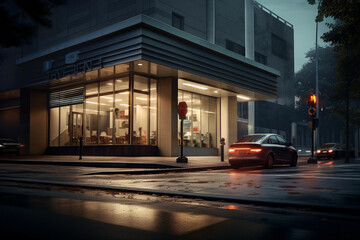 Bank on the street. Financial institution.