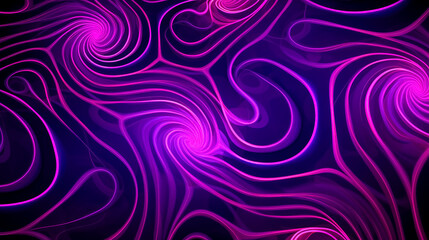 Obraz premium Purple topographical lines, purple swirls and lines with neon grids.