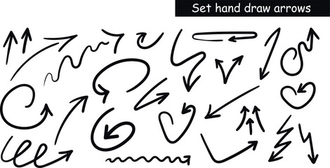 With a hand draw style arrows marker, underline the brush strokes. Bold stripes in charcoal by hand and shapes in paint. Doodles in chalk or marker. Vector illustration of horizontal, doodle.