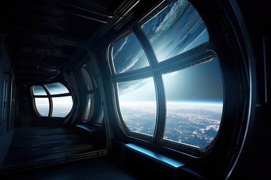 Spaceship window view